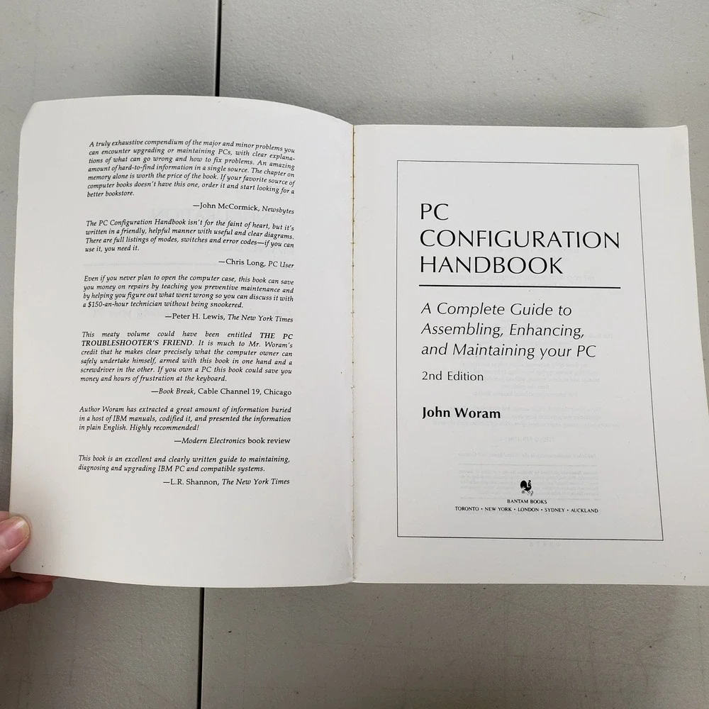 The PC Configuration Handbook 2nd Edition John Woram 1990 Retro Computing Guide